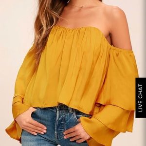 Lulus off the shoulder crop top